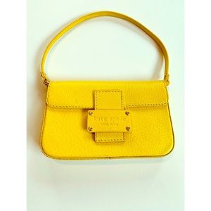 Kate Spade mini YELLOW LEATHER PURSE with strap